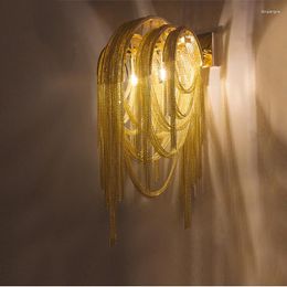 Wall Lamp Luxury Chain Led Mirror Light Sconce Lights Bathroom Living Room Bedroom For Home Deco Lighting