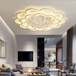 Crystal Modern Led Chandelier For Living Room Bedroom Study Room Home Deco Acrylic 110V 220V Ceiling Chandelier Fixtures257t