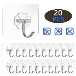 Storage Bags 20Pcs Transparent Strong Self Adhesive Door Wall Hangers Hooks Suction Heavy Load Rack Cup Sucker For Kitchen Bathroom