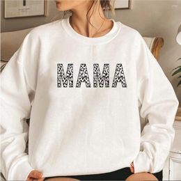 Sweatshirts Women's Hoodies Leopard Print Mama Sweatshirt Cheetah For Mother's Day Women Long Sleeve Pullover Gifts Mom Casual Hoodie