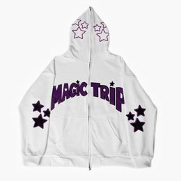 Men's Hoodies Sweatshirts Magic Trip Print Fashion Anime Hoodie Long Sleeve Zip Sweatshirt Streetwear Y2K Top Men and Women Jacket Halloween 230720