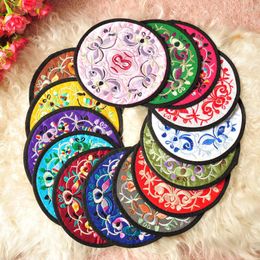 Table Mats WHOLESALE 10pcs CHINESE Silk Embroiderd Cup-mats Pads Coasters Dining Mat Kitchen Accessories