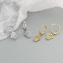 Hoop Earrings KOFSAC Cute Zircon CZ Crown For Women 925 Sterling Silver Earring Trendy Chic Lady Engagement Party Jewellery