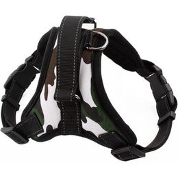 Camo Pet Harness Adjustable Reflective Outdoor Army Harness for Big Dogs239E