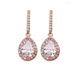 Stud Earrings Bettyue Charm Fashion Wholesale Zircon Five Colours Water Drop Shape Jewellery For Woman Wedding Party Gifts
