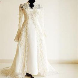 2019 Long Lace Wedding Jacket Long sleeves bridal bolero elegant Spring Winter wedding Coat lace bolero mariage bridal jacket223L