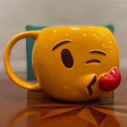 Mugs Creative Cute Smile Ceramic Lovely Breakfast Milk Tea Coffee Cups Kitchen Office Tableware Drinkware Glass