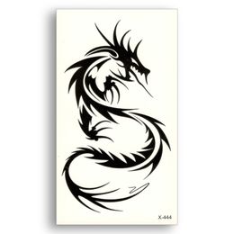 Water Transfer Fake Tattoos Disposable Waterproof Temporary Black Dragon Totem Butterfly Stickers for Women Men Sexy Body Art