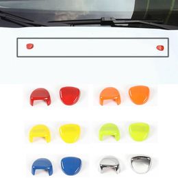 ABS Car Windshield Washer Nozzle Caps Decoration Accessories For Jeep Renegade 2016 UP Car Exterior Accessories307j