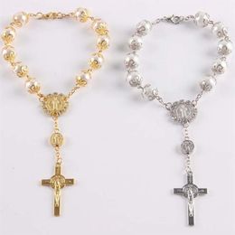 Link Chain Fashion Accessories Cross Pendant Rosary Bracelet Luxury Clothing Decoration246l