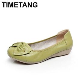 Dress Shoes TIMETANG Plus size 34-43 women genuine leather flat shoes woman work shoes newest fashion female casual single shoes women flats L230721