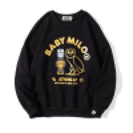 A Bathing A Ape Japanese men's gilded anime plush round neck sweater