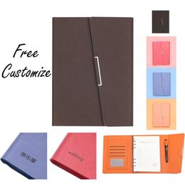 Logo Name Customise PU Leather A5 Notebook Loose leaf Diary Spiral Rings Binder Planner Office School Supplies270G