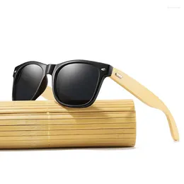 Sunglasses Classic Square Bamboo Wood Men Women High Quality Vintage Driving Fishing Sun Glasses Brand Design Anti-glare Eyewear
