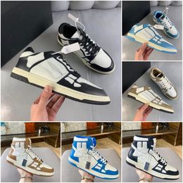 SKEL-TOP Sneakers Luxury Designer Men Spring Shoes Leather Bones Applique Upper EVA Footbed low-top High-top Sport Shoe Comfortable Top Quality Size 38-45