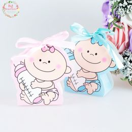 Gift Wrap 48pcs/set Baby Girl And Boy Paper Gift Box Party Baby Shower Candy Box Baby Feeding Bottle Birthday Party Decorations Kids 230720