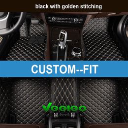 Veeleo Custom-Fit 6 Colours Leather Car Floor Mats for BMW 2 3 4 5 6 7 Series Waterproof Anti-slip 3D Full Set Car Mats Carpets Lin292W
