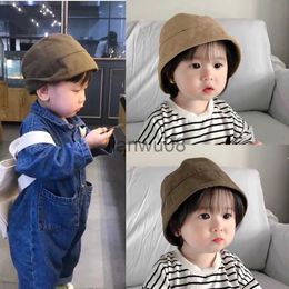 Caps Hats Korean Version Kids Caps Spring Autumn Boy Girl Pure Colour Basin Hat Panama Beach Bucket Hats Children Baby Fisherman Cap 14Y x0810