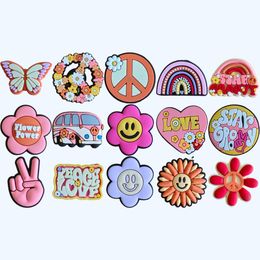 Shoe Parts Accessories Cartoon Cute Charms For Clog Sandals Unsex Decoration Party Birthday Gifts Flower Power Charm Drop Delivery Otayb