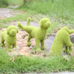 Garden Decorations Grass Green Simulation Dog Decor Pee Puppy Ornament Yard Sculpture For Friends Family Festival Novel Gift