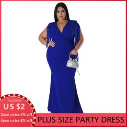 Plus size Dresses Large Women's Dress Sexy Tassel V-Neck Long Sleeve Slim Dress Plus Size Wedding Party Elegant Dresses For Female 230720