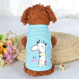 Dog Apparel Cartoon Clothes Summer Tshirt Thin Section Cute Yorkshire Terrier Vest Black White Comfortable Shirts Pet Supplies1701