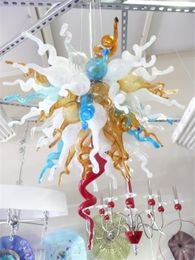 Nordic Luxury Ceiling Lights Vintage Artistic Colourful Sparial Chandelier Hand Blown Glass Hanging Staircase Home Decor