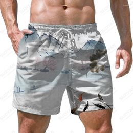 Men's Shorts Summer Landscape And Ink Painting 3D Printed Casual Fashion Trend