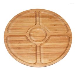 Plates Bamboo Appetiser Party Platter Fruit Tray With 5 Compartments Nut And Serving Divided For