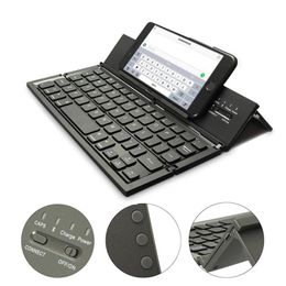 Portable Wireless Keyboard Foldable Bluetooth Keyboard for Table PC Laptop Mini Keypad QWERTY Holder for IOS for Android Windows252W