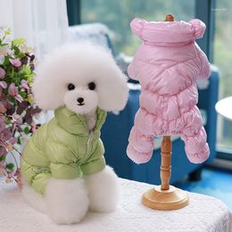 Dog Apparel 2023 Autumn And Winter Pet Casual Four-legged Clothing Solid Color Warm Cotton-padded Clothes