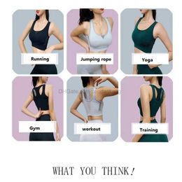 fashion Seamless Yoga Sports Bra Outfit Sexy Push Up Running Racerback Professional Shockproof Wireless Fitness Gym Tank Tops wholesale