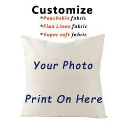 Pillow Case RULDGEE Kpop Picture Custom Cushion Cover Flax Linen Peachskin Pet Po Design Pillowslip Gift 230721