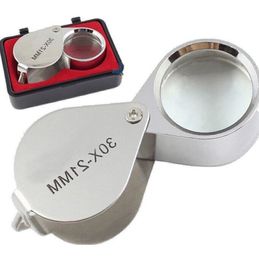 NEW 30x 21mm Jewellers Eye Loupe Magnifier Microscope And Accessories Magnifying Glass Optical Mini Identification High Power Jewellery Magnifyings Glass