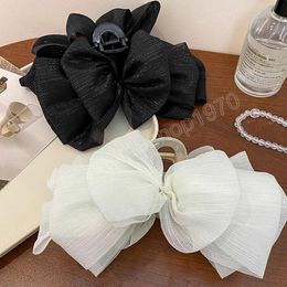 Women Elegant Three Layers Large Chiffon Bow Hair Claw Sweet Hair Decorate Women Hair Clip Fashion Hair Accessories