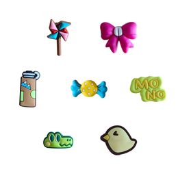 Shoe Parts Accessories Funny Cartoon Charms For Clog Sandals Unisex Decoration Cute Jig Party Gift Rose Bow Die Drop Delivery Otrdp