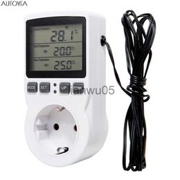 Towel Racks Smart Thermostat Controller Digital Thermostat 220V With Sensor Temperature Controller Heating Cooling Socket Thermostat Timer x0721