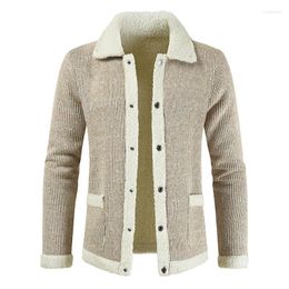 Men's Sweaters Winter Thick Casual Loose Fleece Sweater Coat Mens Knitted Cardigan Men Long Sleeve Knitwear Fluffy Beige Male Plus Size