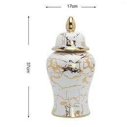 Storage Bottles Flower Vase Jar With Lid Temple Desktop Tea Tin Ceramic Ginger Jars For Home Accent Centrepiece Weddings Party Desk