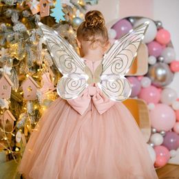 Novelty Games White Fairy Wings Dress Up Sparkling Sheer Gift For Girls Butterfly Accessories Halloween Cosplay 230721