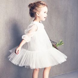 Flower Girl Dresses for Children Princess Wedding Dress Kids Pink Tulle Gowns 2023 New Girls Boutique Party Wear Elegant Frocks