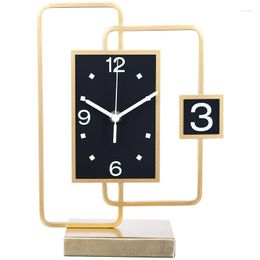 Table Clocks Light Luxury Desktop Clock Living Room Ornaments Home Fashion Pendulum Modern Simple Sitting Creative