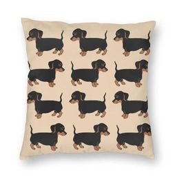 Cushion Decorative Pillow Cute Dachshund Puppy Pattern Cushion Cover 3D Print Wiener Sausage Dog Square Throw Case For Car Pillowc219F