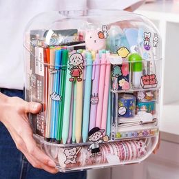 Messen Large Capacity Pencil Storage Case Container Makeup Organizer Box Desktop Sundries Storage Box Stationery Box School