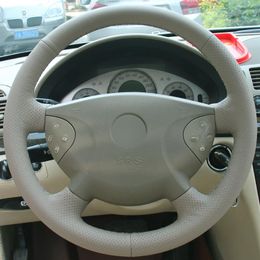 Beige Genuine Leather Car Steering Wheel Cover for Mercedes-Benz Old E240 E63 E320 E280 2002-20052594