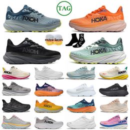 Hokas Womens Bondi 8 Sneaker Clifton 9 hoka Running Shoes Athletic Runner Hokas kawana 7 Triple Black White Coastal Sky Shifting Sand outdoor mens trainers sneakers