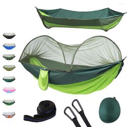 Camp Furniture 250x120cm Single Double Portable Camping Hammock With Mosquito Net Bug -up Easily Set For Travel Backyard Hiking