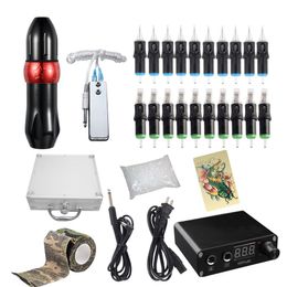 Professional Rotary Pen Tattoo Kit With Tattoo Cartridge Needle LCD Mini Power Equipment Supplies230Q