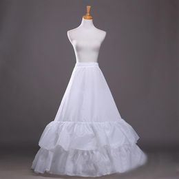 2 Layers Petticoat Long Wedding Accessories A-Line Ruffles Bottom Formal Dress Underskirt Two Hoops Lolita Crinoline307o