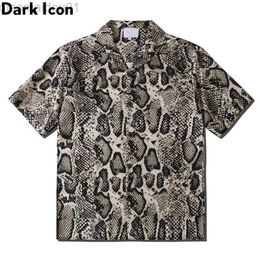 Men's Casual Shirts Dark Snake Hawaiian Shirt Summer Vintage Shirts for Men Streetwear Clothing L230721